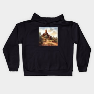 Illustration of Bagan, Myanmar Kids Hoodie